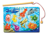 Magnetic Wooden Fishing Game and Puzzle With Wooden Ocean Animal Magnets